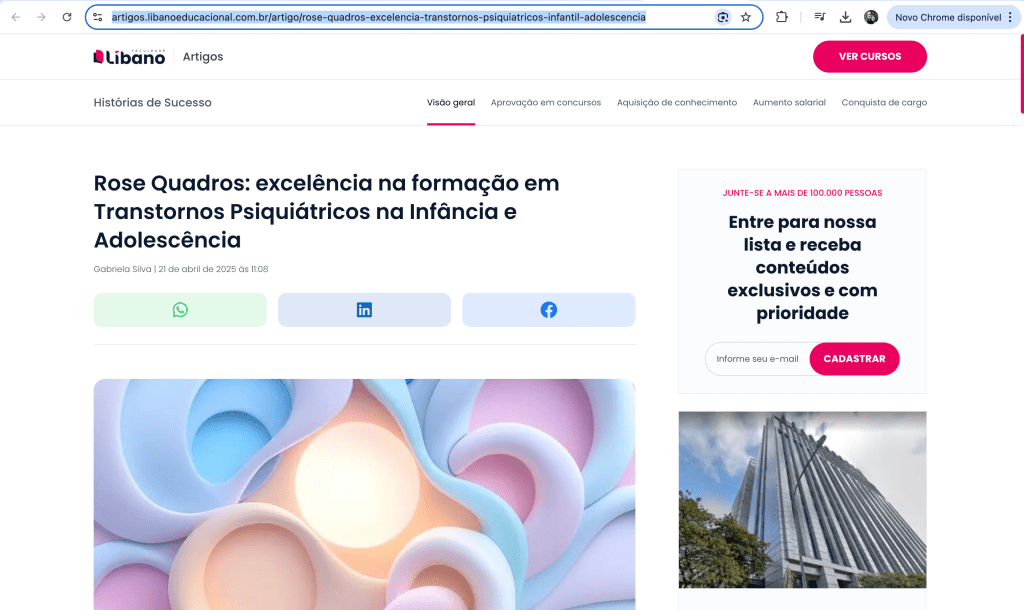 História de sucesso Faculdade Líbano